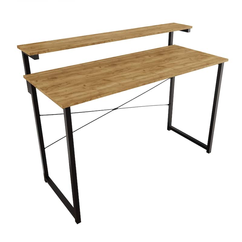 CraftPorch Minimalist 47-Inch Metal Computer Desk With Shelf