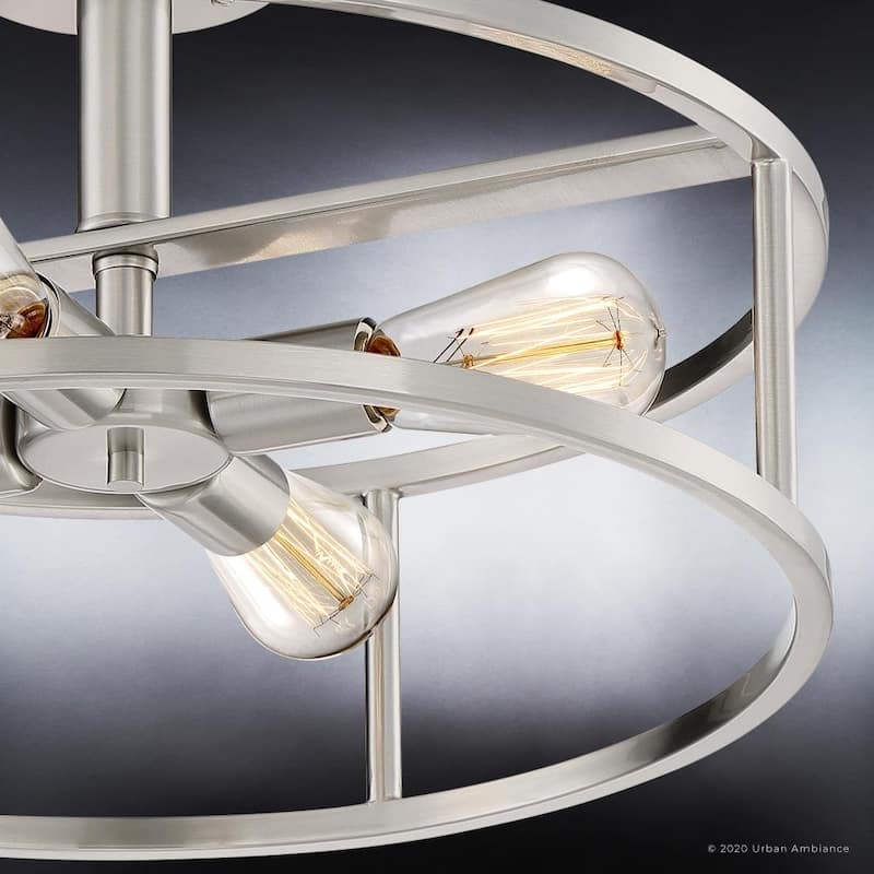 Luxury Scandinavian Ceiling Light, 10.5"H x 18"W, with Modern Style, Brushed Nickel, by Urban Ambiance