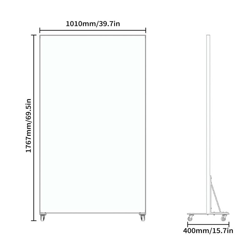 Oversized 67x40" Full-Length Floor Mirror, Large Movable Dressing Mirror