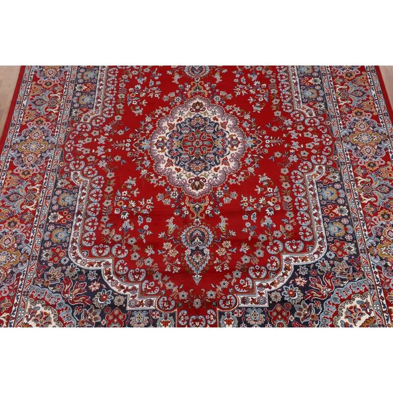 Medallion Red Tabriz Turkish Area Rug Living Room Machine Made Carpet - 9'8" x 12'11"