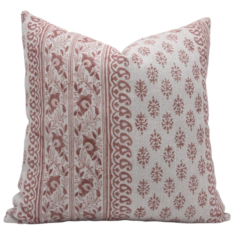 Fabdivine Linen Bohemian Block print pillow Cover - Pillow Covers - 16" x 16"