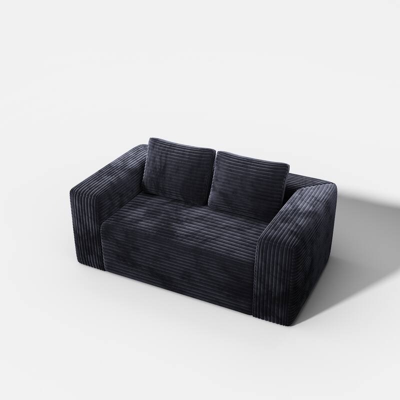 Cloud Loveseat Sofa Couch in a Box, 2 Seater Boneless Couch, Comfy Deep Seat Corduroy Sofa, Compressed, No Assembly