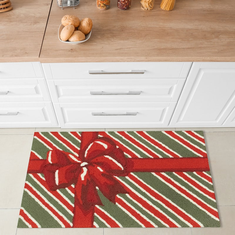 Liora Manne Frontporch Giftbox Indoor/Outdoor Rug Red