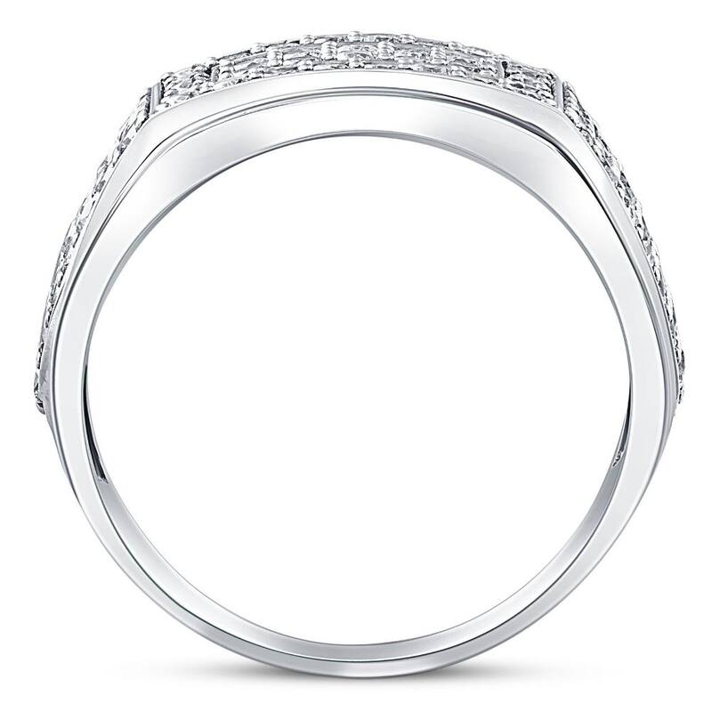 VS 2Ct Lab Grown Diamond Mens Ring in 10k White or Yellow Gold