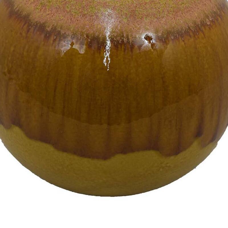 Mary Tabletop Accent Decor, Modern Round Ball, 12 Inch Brown Ceramic