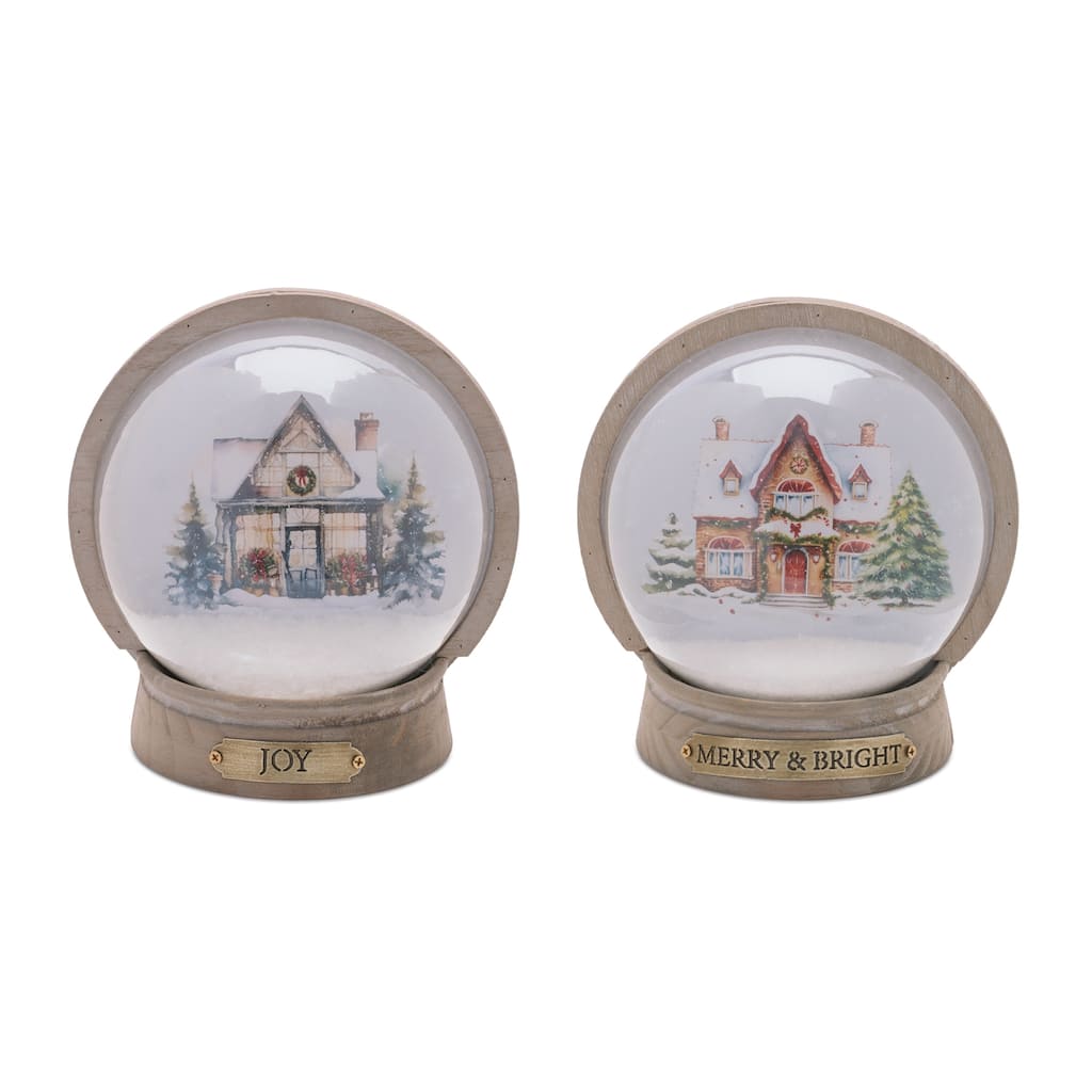 Lighted Christmas Village Globe Décor (Set of 2)