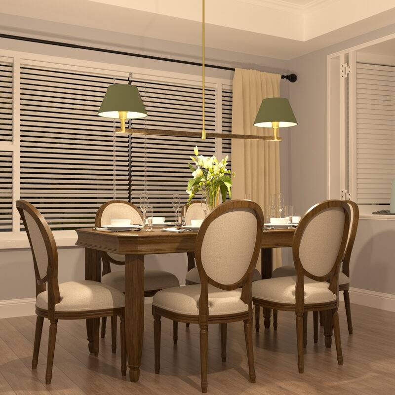 Acroma - 2 Light Gold Dimmable Lamp Shade Chandelier - N/A