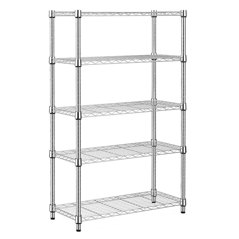 Anmytek 5 Tier Heavy Duty Steel Utility Shelving Unit 1250 lbs Capacity Adjustable Wire Rack Organizer Chrome