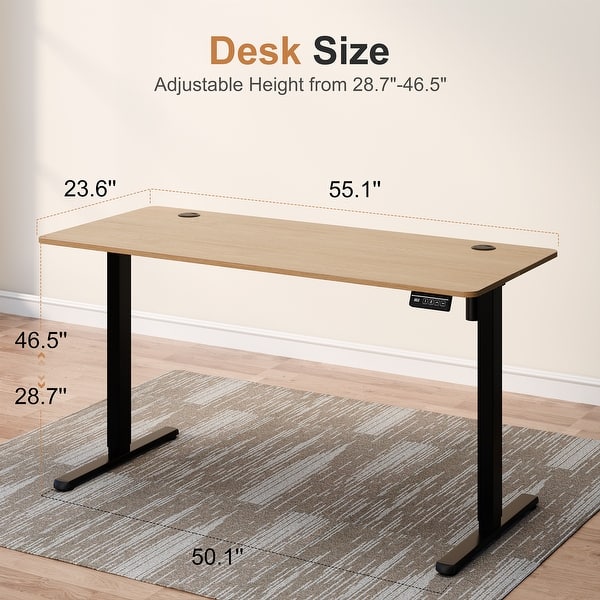 dimension image slide 10 of 16, Electric Standing Desk, Height Adjustable Desk with LED Display