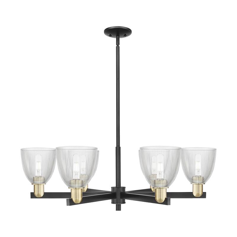 Innovations Lighting Endless Possibilities Arcadia - Castile - 6 Light 36" Stem Hung Chandelier - Clear/Black Antique Brass