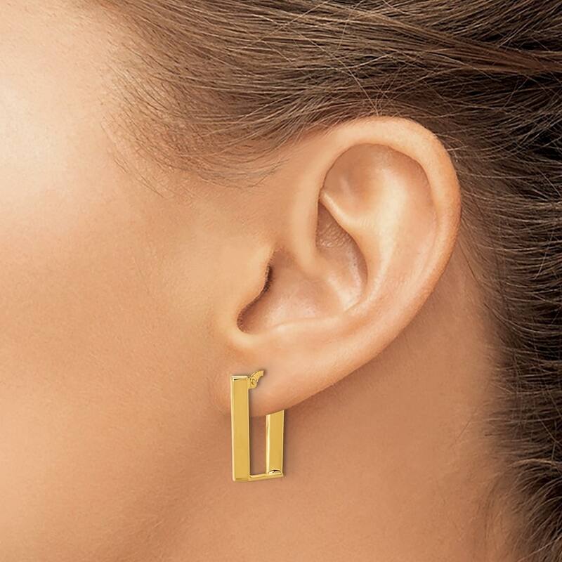 Curata 14k Yellow Gold Polished U Shape Hoop Earrings - 21x14.9mm