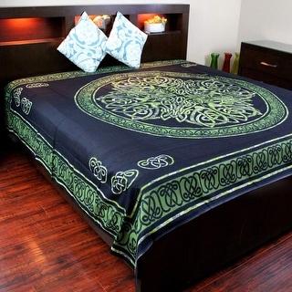 New 60x90 Green Celtic Tree of Life Tapestry Coverlet Bedspread Wall Decor Gift