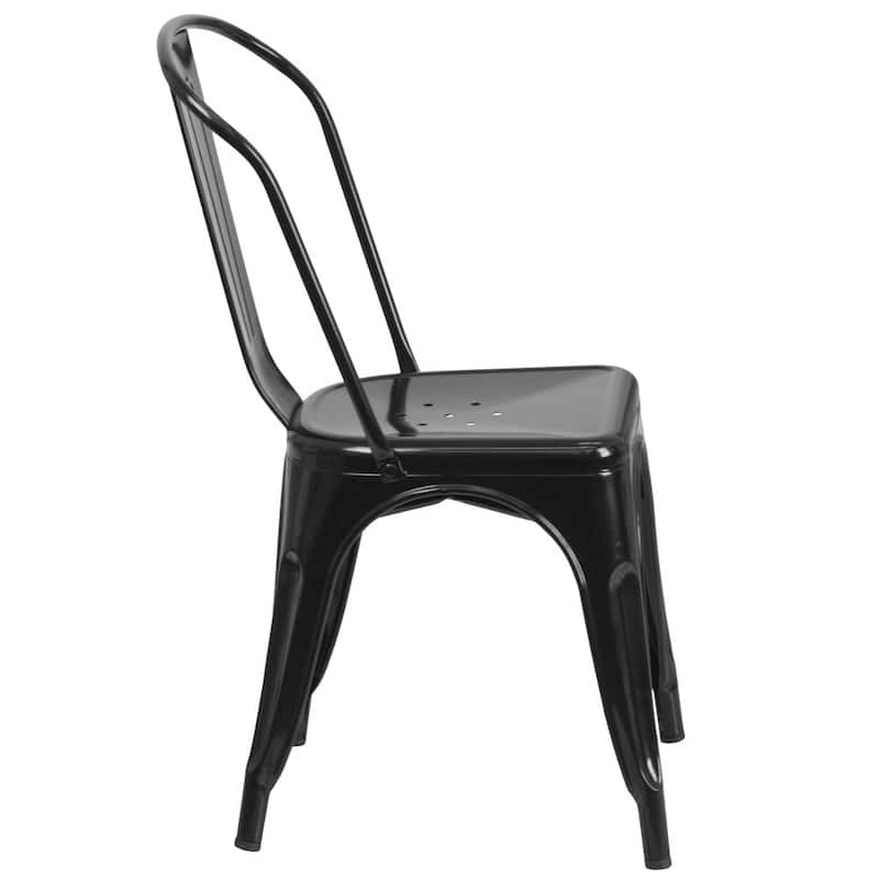 Metal Indoor/ Outdoor Stackable Bistro Chair (Set of 4)