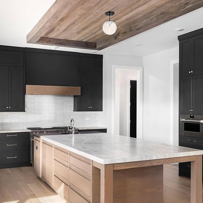 Circo 7 in. 1-Light Matte Black Modern Semi-Flush Mount with White Art Glass Shade