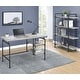preview thumbnail 1 of 3, Modern Industrial Design Home Office Collection with Metal Pipe Frame 1-Desk, 1-Bookcase