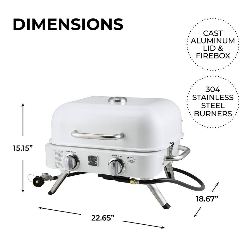 Kenmore 2-Burner Retro Portable Gas Grill