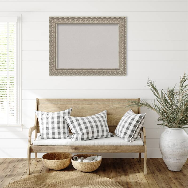 Sydney Silver Framed Cork Board - Bulletin Board, Organization Board, Pin Board