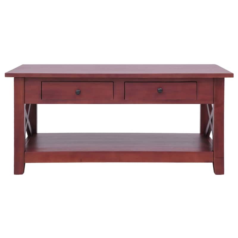 vidaXL Coffee Table Brown 39.4"x21.7"x18.1" Solid Mahogany Wood