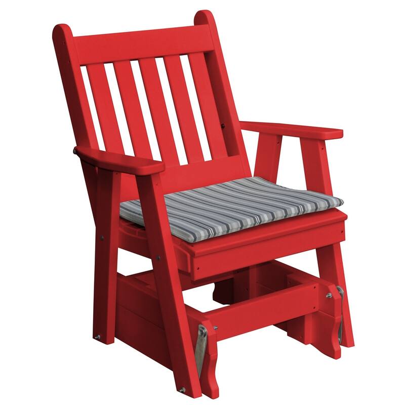 Poly Traditional English Gliding Chair - Bright Red