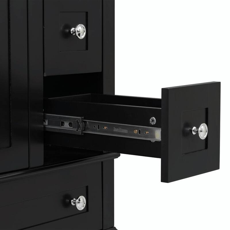 24" Bathroom Vanity with Ceramic Sink, Soft-Close Drawers, Soft-Close Door & Door-Mounted Shelf