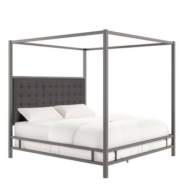 Solivita King-size Black Nickel Frame Canopy Bed by INSPIRE Q Bold
