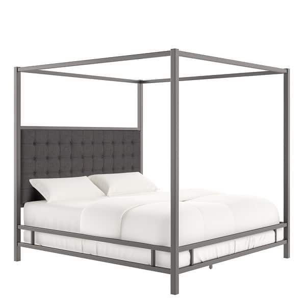 Solivita King-size Black Nickel Frame Canopy Bed by INSPIRE Q Bold