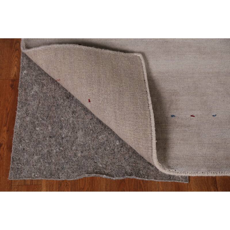 Hand Knotted Oriental 100% Wool Carpet Tribal Tribal Greys & Charcoal Gabbeh Area Rug - 7' 7'' X 5' 3''