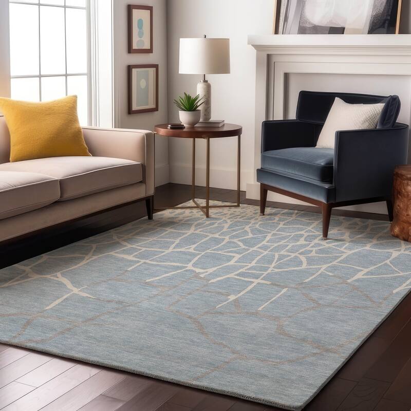 Premium Washable Super Soft Contemporary Webby Mayfield Rug - Sky - 8' x 10'