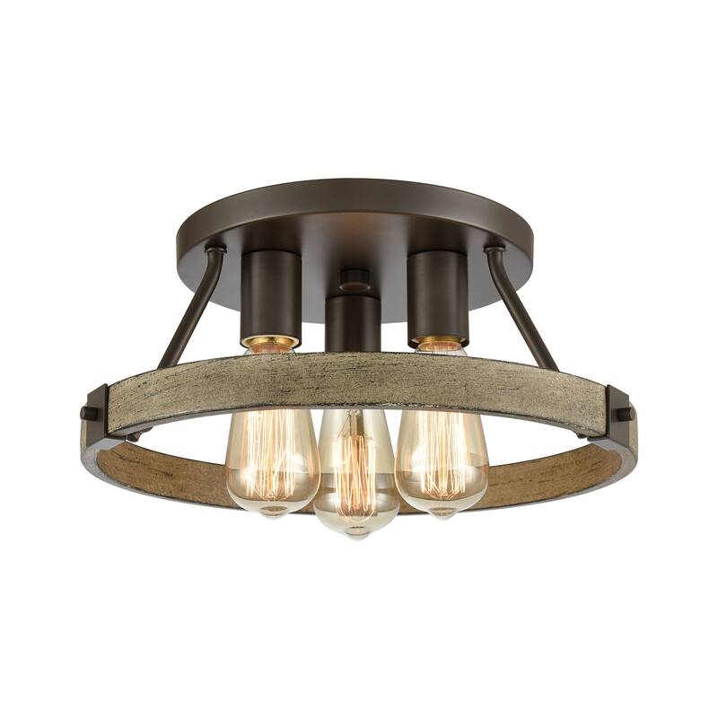 Elk Home Transitions Oil Rubbed Bronze Metal 3 Light Semi Flush Mount