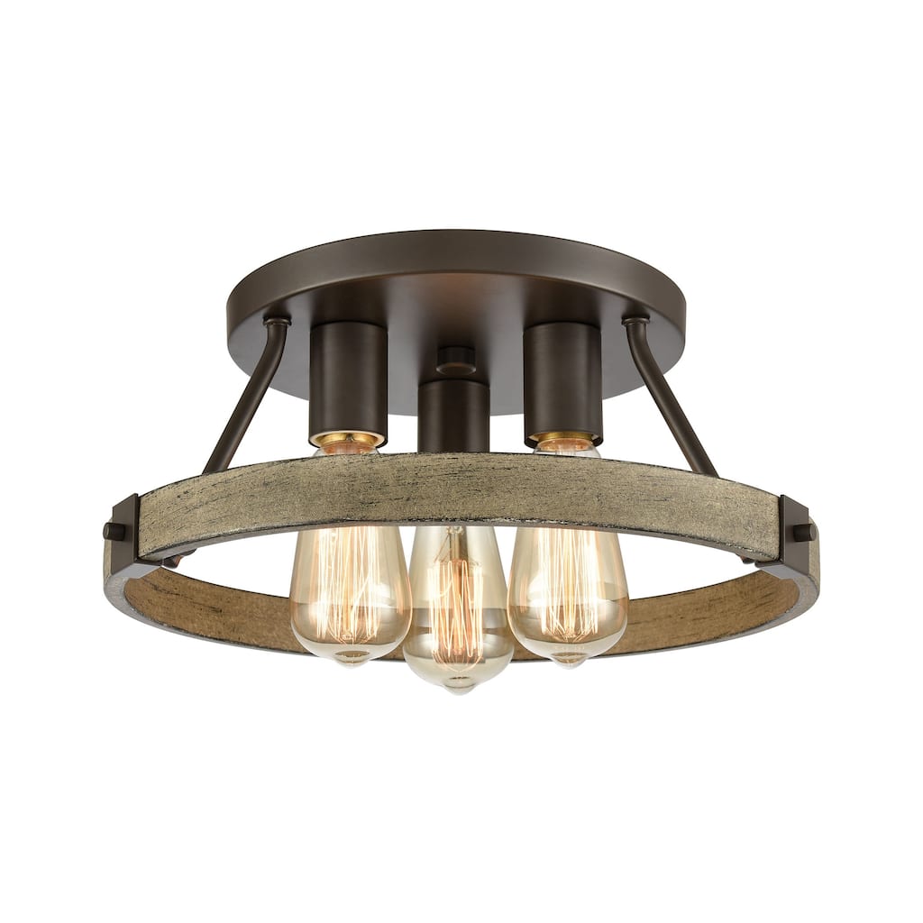 Elk Home Transitions Oil Rubbed Bronze Metal 3 Light Semi Flush Mount