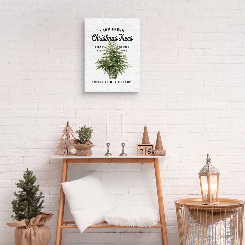 Farm Fresh Christmas Trees I by Lettered & Lined Canvas Art Print
