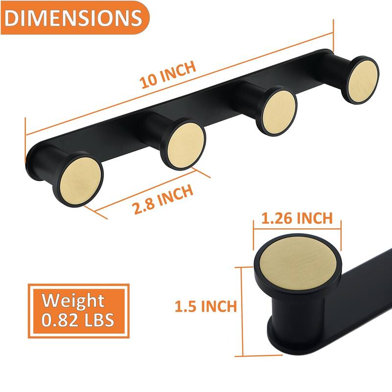 Stainless Steel Wall Mounted Required 4 - Hook Coat Rack