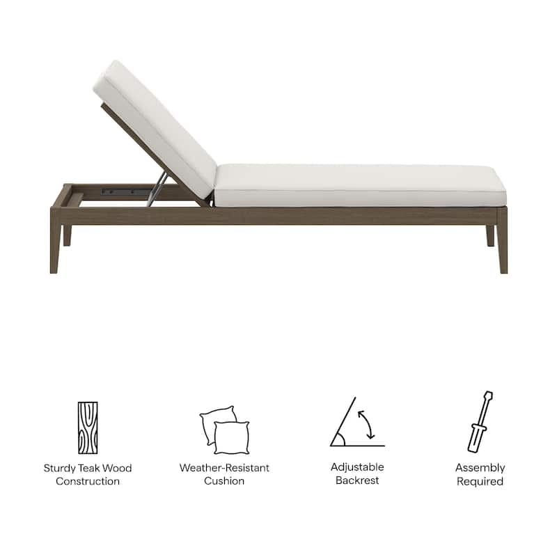 Northlake Outdoor Patio Teak Chaise Lounge
