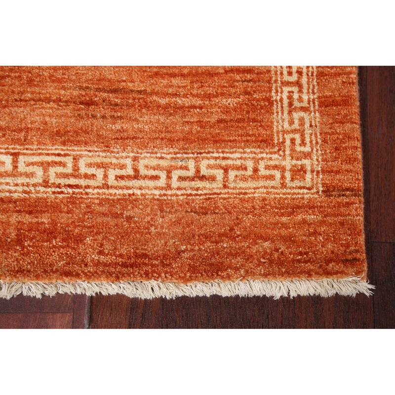 Orange Gabbeh Kashkoli Oriental Runner Rug Hand-knotted Wool Carpet - 2'6" x 8'8"