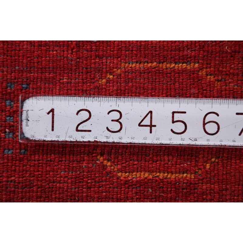 Beige Gabbeh Indian Area Rug Hand-Knotted Oriental Beige Wool Carpet - 6'1" x 7'11"