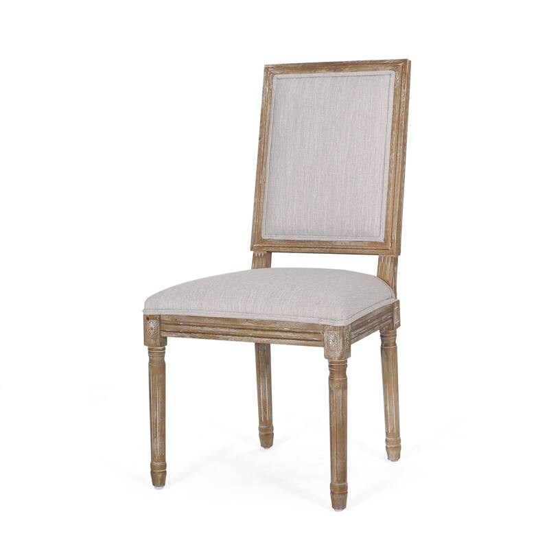 Dining Chairs with Upholstered Backrest, Fluted Legs, Set of 2