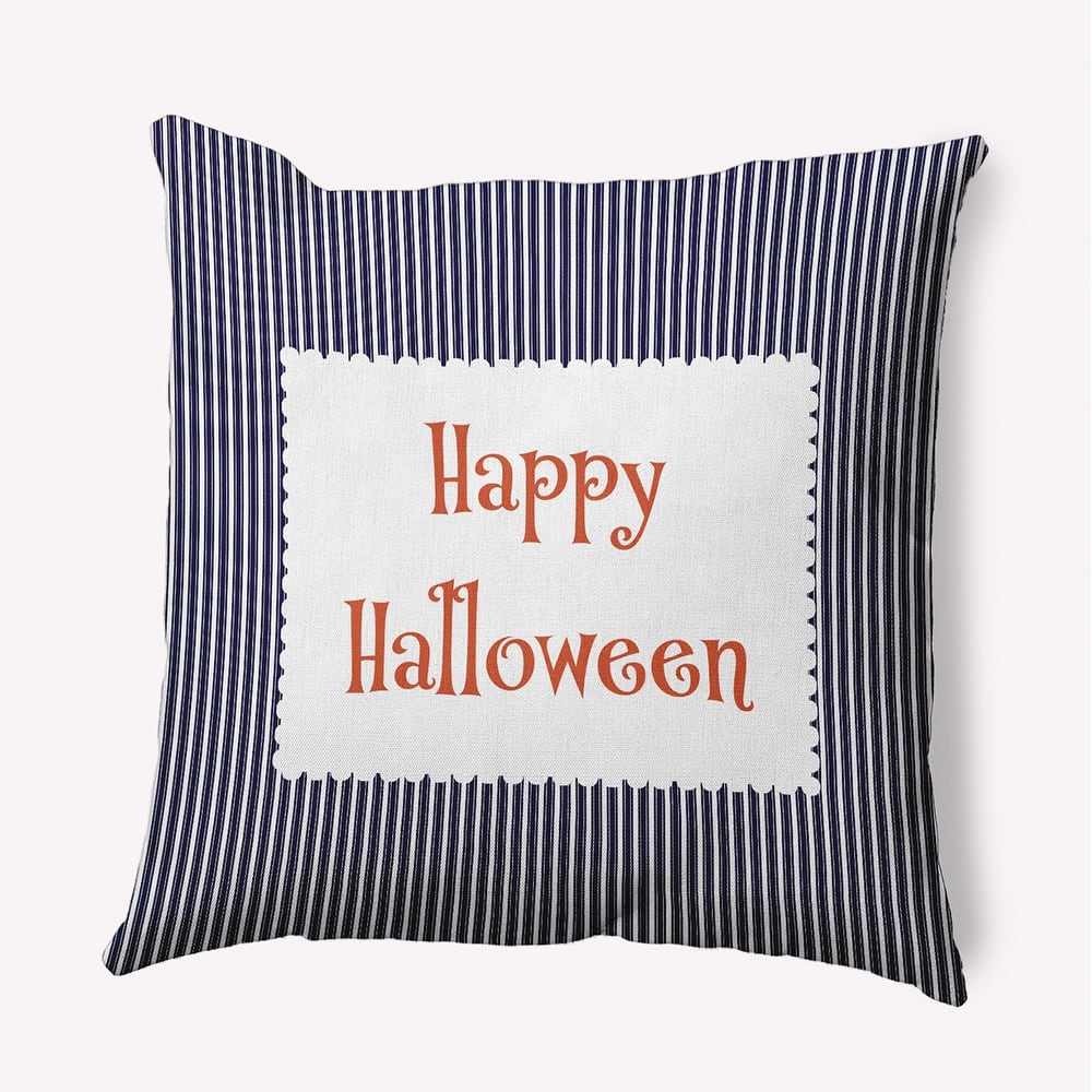 Halloween Happy Halloween Ticking Accent Pillow