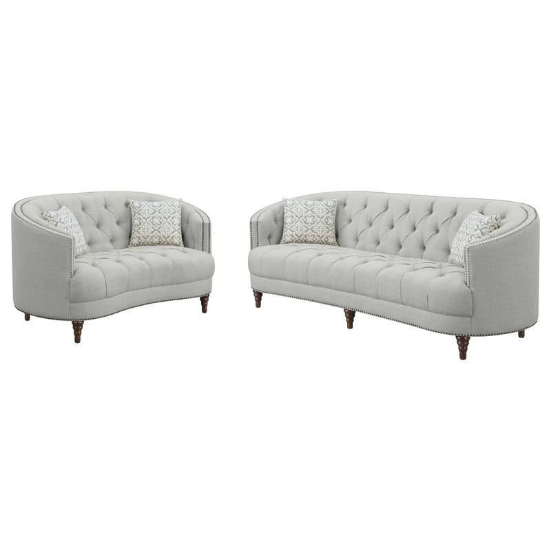 Avonlea Grey Upholstered Sloped Arm Sofa Set