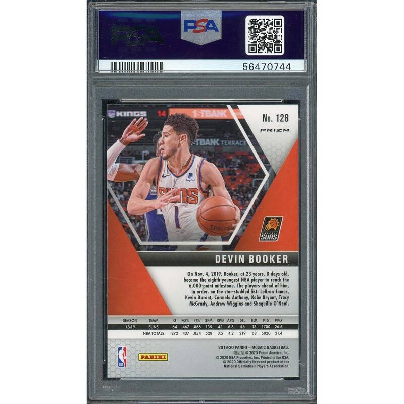 Devin Booker 2019 Panini Mosaic Silver Prizm Basketball Card #128 Graded PSA 10 - 8'6" x 11'6"