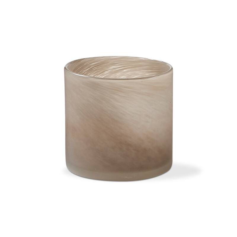 Blasted Beige Glass Candleholder for Pillar Candles 4x4x4 Everyday Home Decor