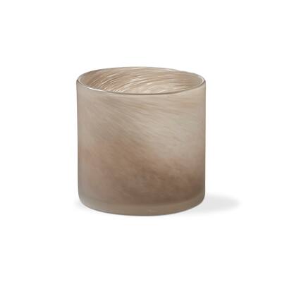 Blasted Beige Glass Candleholder for Pillar Candles 4x4x4 Everyday Home Decor