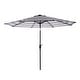 preview thumbnail 15 of 21, Pure Garden 9ft Striped Patio Umbrella with Push Button Tilt for Outdoor Furniture, Deck, Backyard, or Pool Black/White