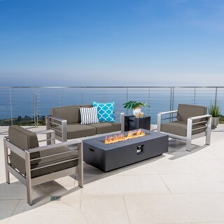Cape Coral 5-piece Outdoor Fire Pit Chat Set by Christopher Knight Home