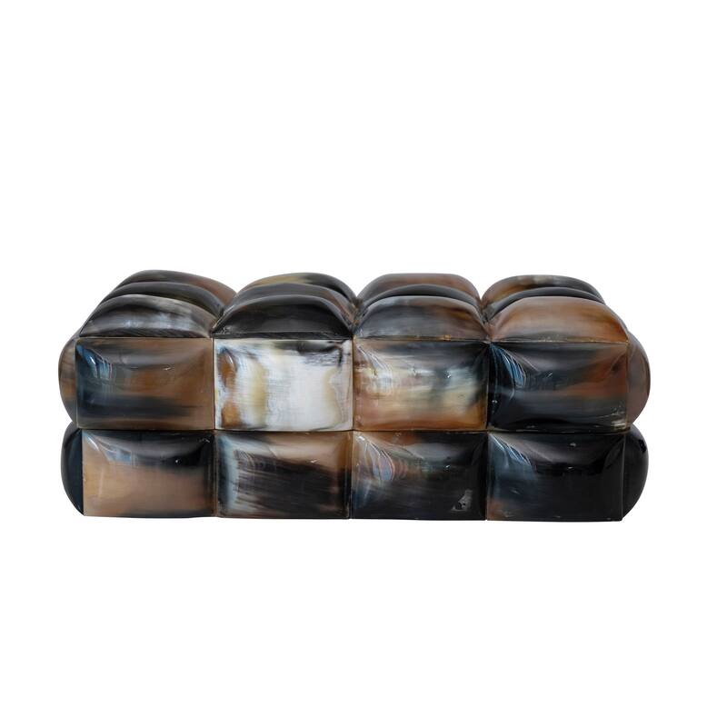 Decorative Horn Bubble Storage Box - 12.0"L x 7.0"W x 4.0"H - 12.0"L x 7.0"W x 4.0"H - Black