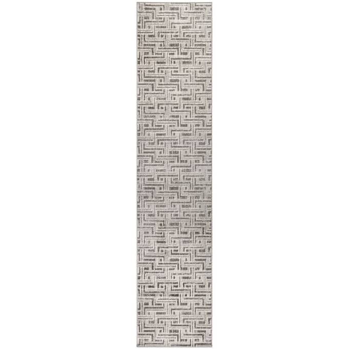 Nourison Serenity Home Indoor Geometric Area Rug - 2' 2" x 7' 6" - Grey/Ivory - Runner