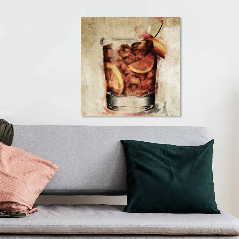 Wynwood Studio 'Good Drink Good Time' Drinks and Spirits Wall Art Canvas Print Liquor - Brown, White - 12 x 12