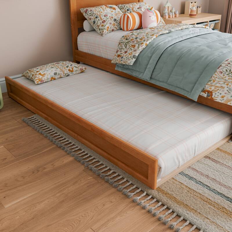 Aveline Wood Platform Bed with Matching Footboard & Trundle