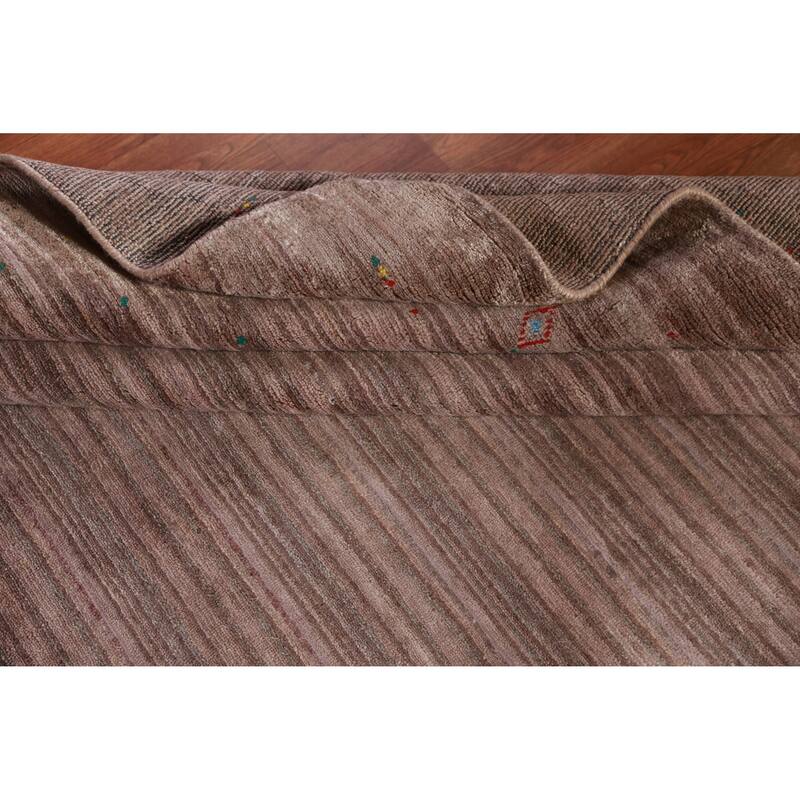 Hand Knotted Oriental 100% Wool Carpet Tribal Tribal Brown Gabbeh Area Rug - 8' 0'' X 8' 1''