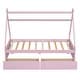preview thumbnail 12 of 22, Twin Size House Shaped Platform Bed with 2-Storage Drawers, Headboard and Footboard, Modern Sleek Design for Bedroom, Pink