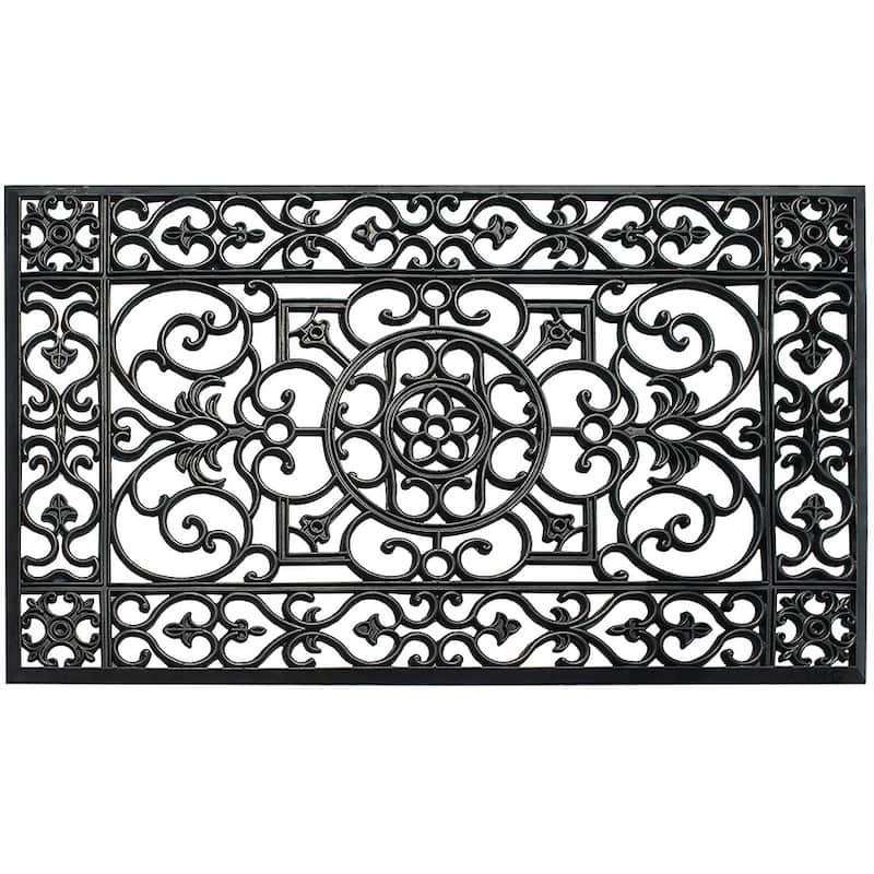 A1HC Natural Coir and Rubber Modern Indoor/Outdoor Grill Doormat